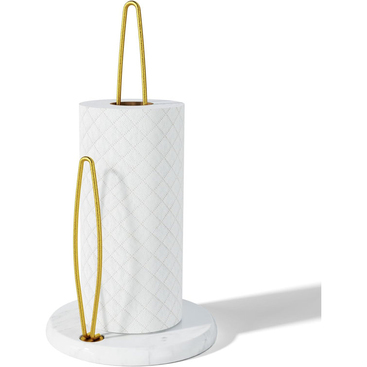 White and gold paper towel online holder